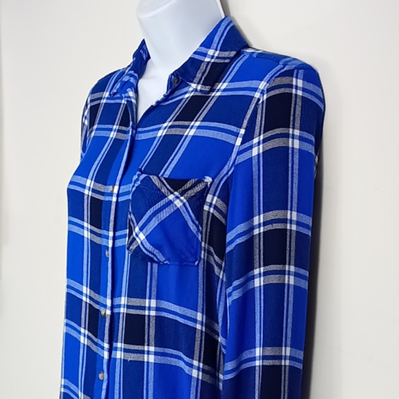 Small Aeropostle Blue Plaid Button down Shirt - Picture 4 of 9